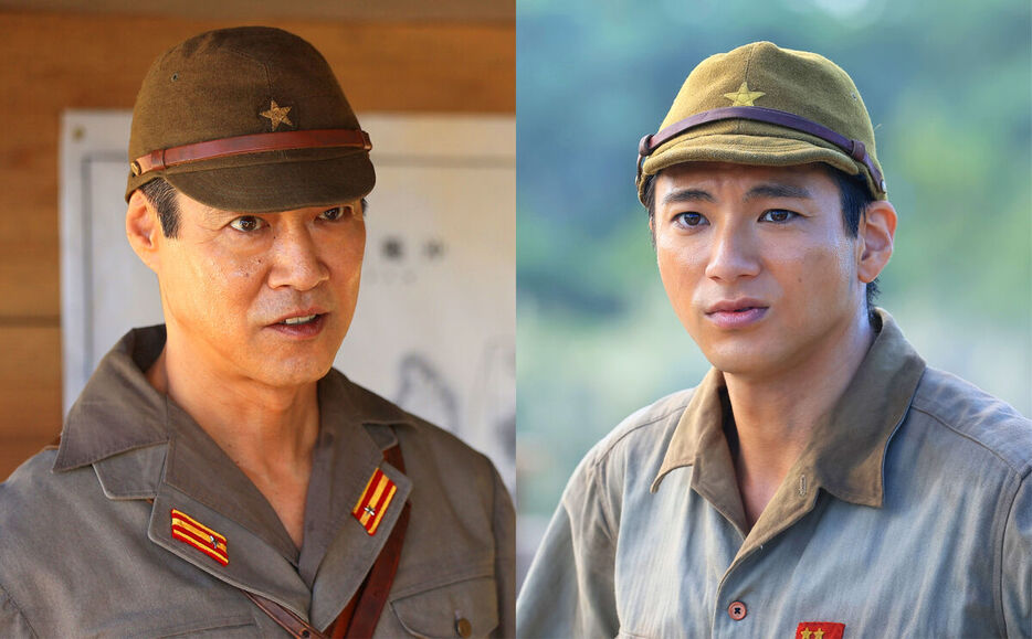 映画「木の上の軍隊」にダブル主演する堤真一（左）と山田裕貴