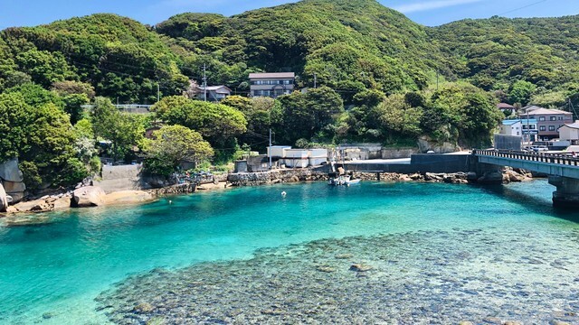 個人の名前が書かれた看板があったのは、高知県大月町の柏島地区でした（提供写真）