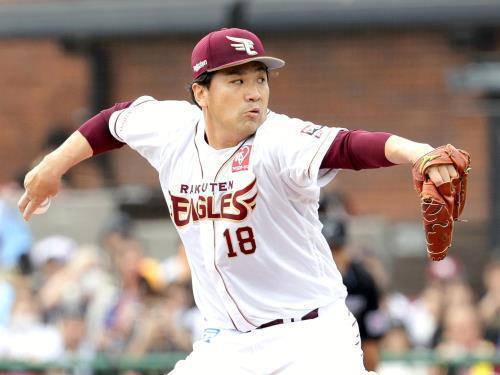 力投する田中将大（９月２８日、楽天モバイルパーク宮城で）