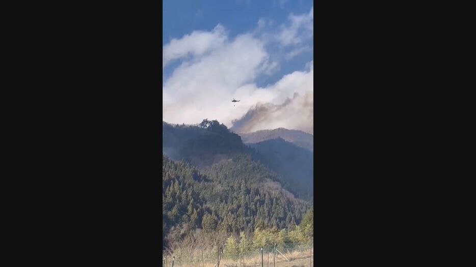 上野原市の山火事　※視聴者撮影