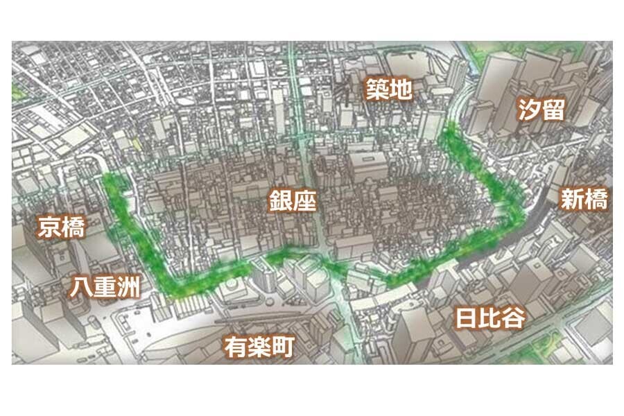 東京高速道路の位置図（画像：東京都）