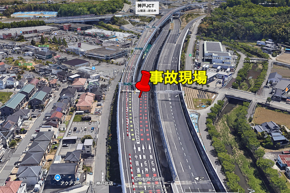 事故現場付近（画像：Google Earth）