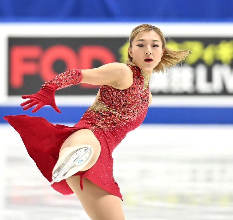 　華麗に舞う坂本花織（撮影・北村雅宏）