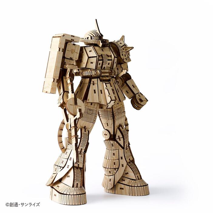 「機動戦士ガンダム」のシャア専用ザクIIの竹製素材の立体パズル「Bamboo Art wa-gu-mi MS-06S シャア専用ザクII」（c）創通・サンライズ