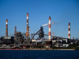 The Nippon Steel Corp. Kashima plant in Kashima, Japan, on Dec. 6. Photographer: Akio Kon/Bloomberg