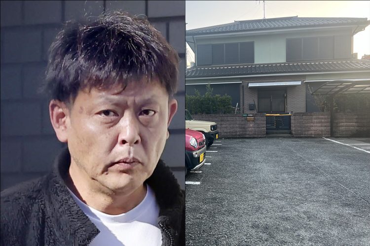 平原容疑者（共同通信）とその自宅