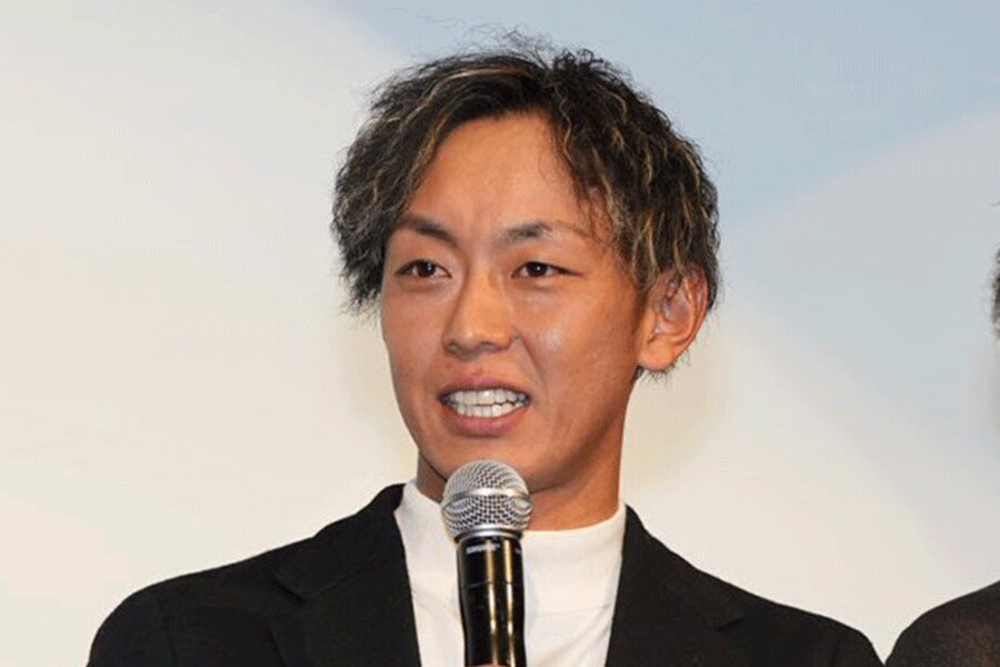 舞台挨拶に登場したソフトバンク・今宮健太【写真：冨田成美】