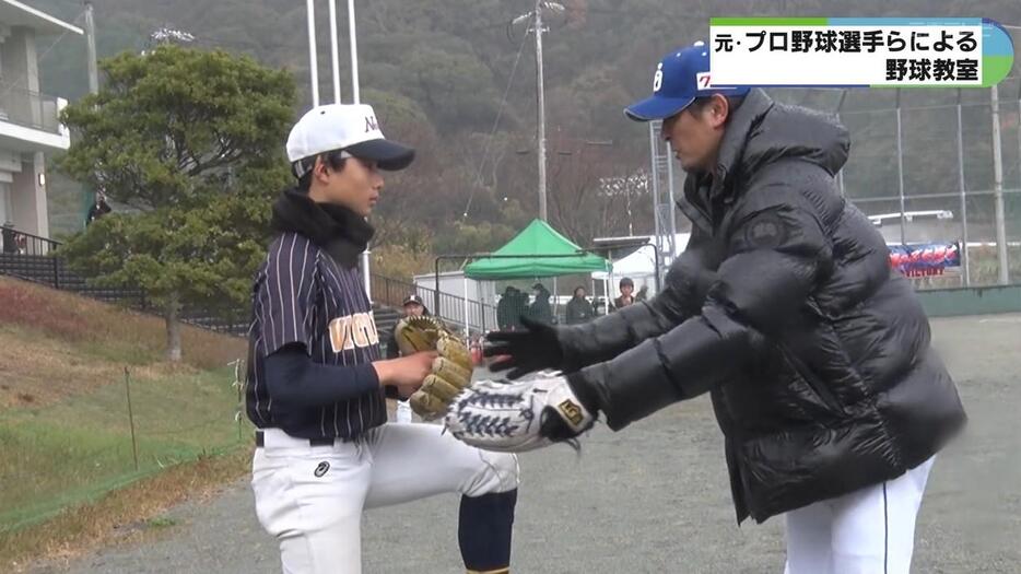 南伊勢町の野球教室で中日・涌井秀章投手が指導（三重テレビ放送）