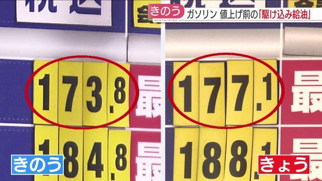 ガソリン値上げ