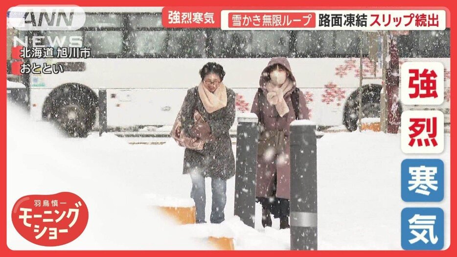 強烈寒気でスリップ事故続出　除雪に異変「雪重い」　積雪1メートルで雪かき7時間も