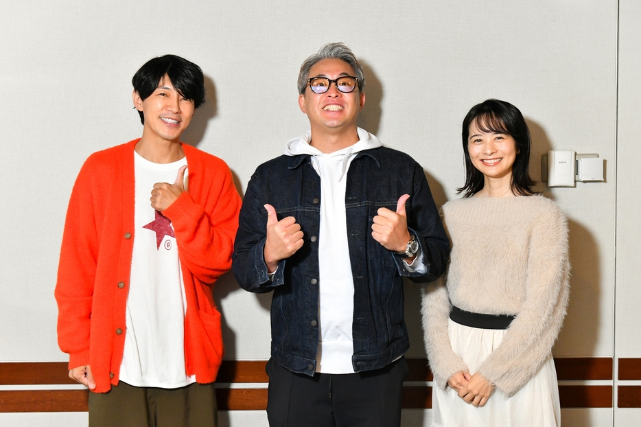 （左から）藤木直人、五十嵐亮太さん、高見侑里