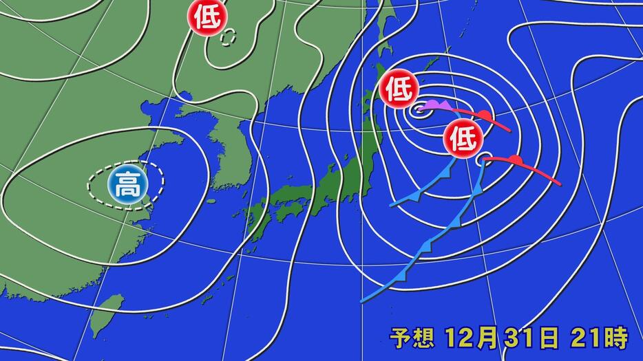 今夜予想天気図