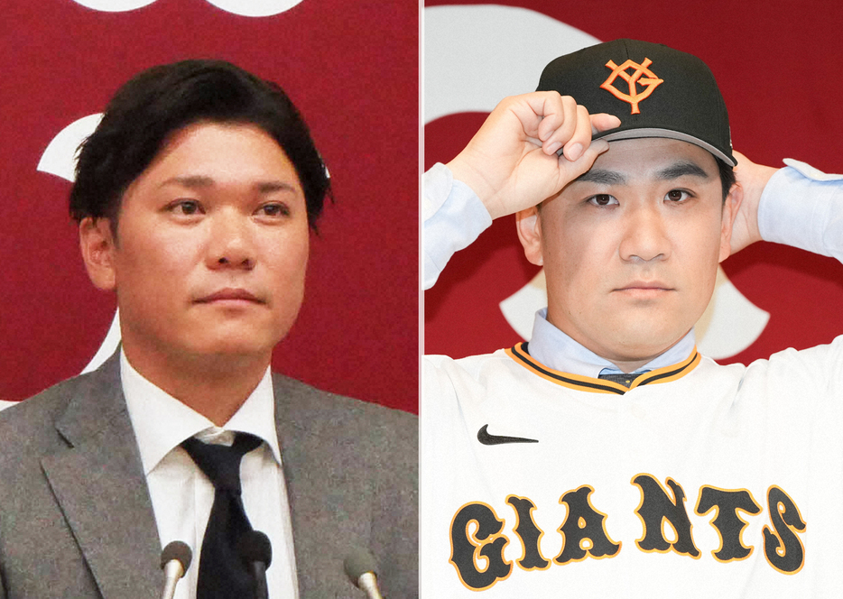 巨人坂本勇人（左）と田中将大