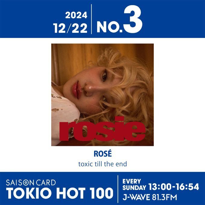 ROSÉは2曲がTOP10入り