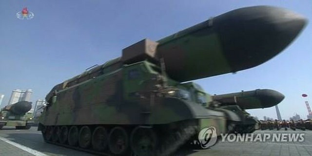 北朝鮮の軍事パレードに登場した「北極星2」（資料写真）＝（聯合ニュース）