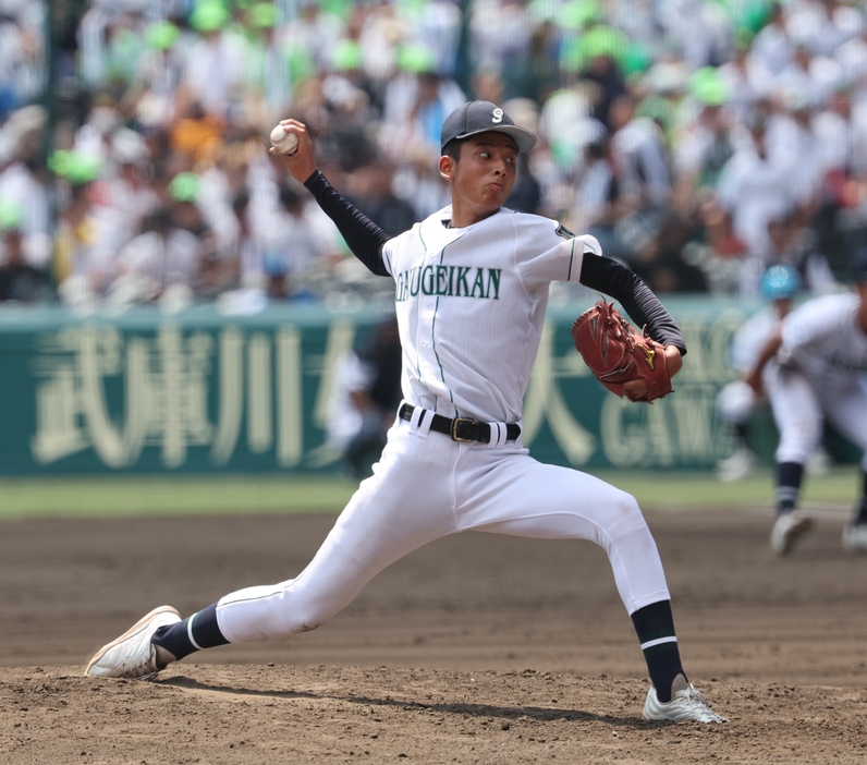 甲子園で完封した岡山学芸館の丹羽 知則投手