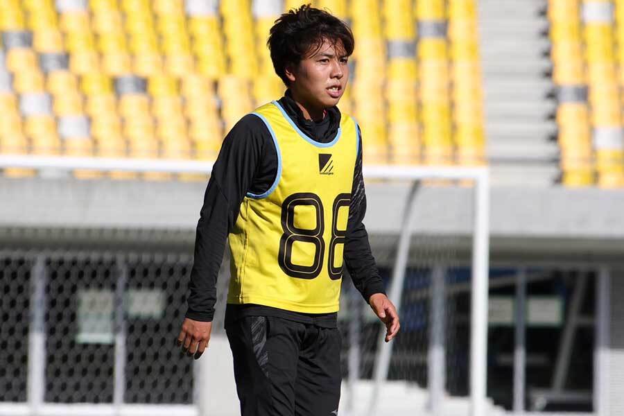 トライアウトに参加した小川優介【写真：FOOTBALL ZONE編集部】