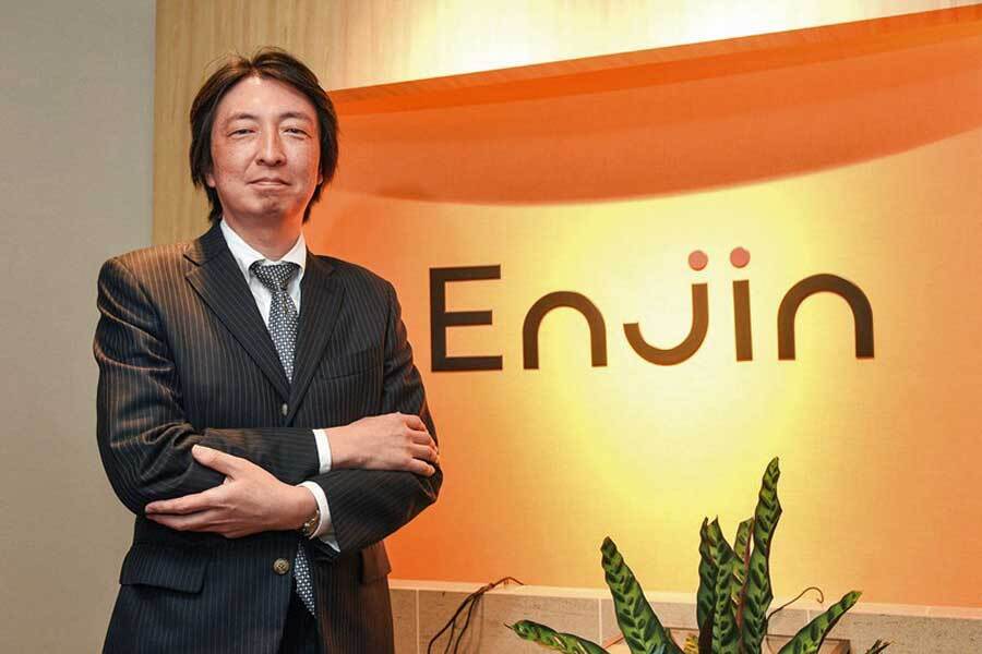 原口博光 Enjin COO（Photo 武市公孝：東京都中央区の本社で）