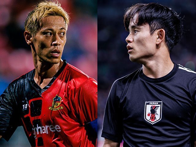 本田圭佑と久保建英。パレスチナ代表MFモハメド・ラシドにとって日本産レフティーは“憧れのフットボーラー”のようだ photograph by Kiichi Matsumoto