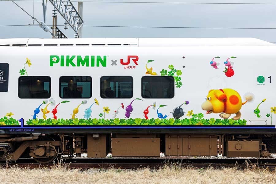 『ピクミン』のラッピングが施されている車両（画像：JR九州）