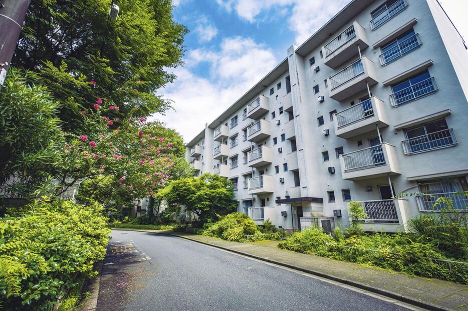 マンションに建て替えられる前の集合団地＝2020年7月、東京都練馬区（東京建物株式会社提供）