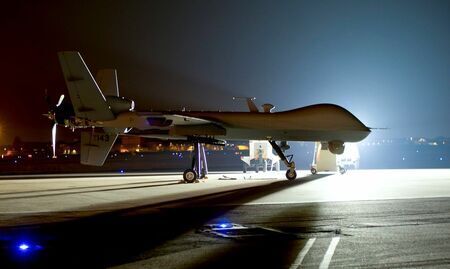 米空軍の無人機「MQ-9リーパー」、4月24日撮影、米空軍のサイトより