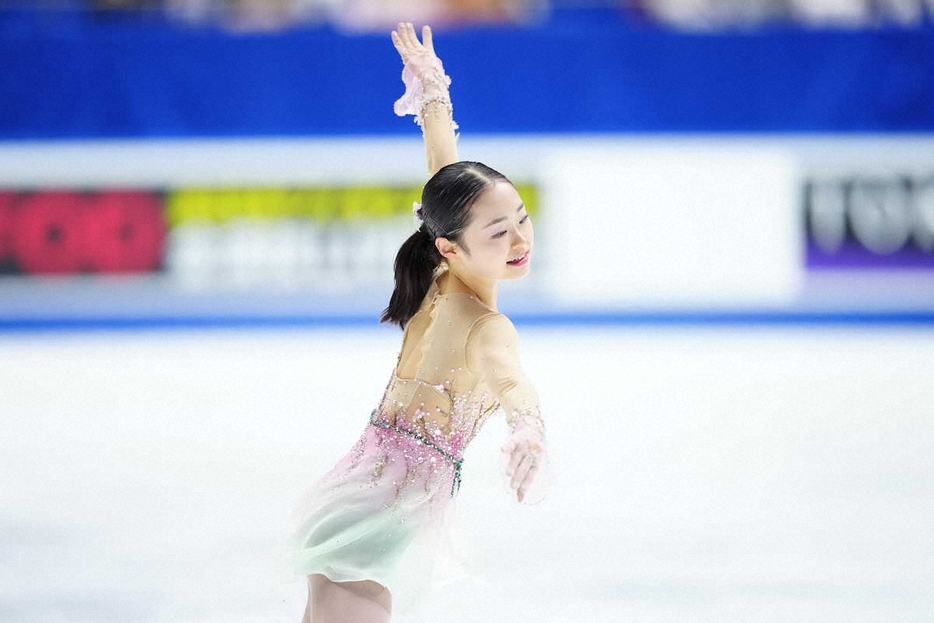 ＜全日本フィギュア最終日＞女子フリー、演技をする島田麻央（撮影・小海途　良幹）　　