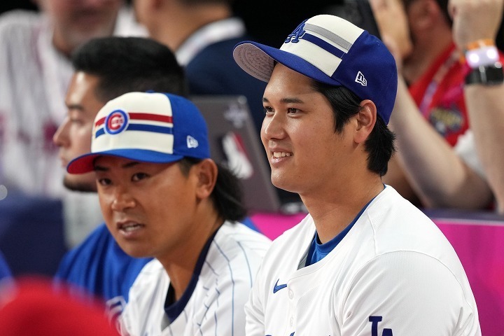 来季開幕カードを日本で戦うドジャースの大谷（右）とカブスの今永（左）。(C)Getty Images