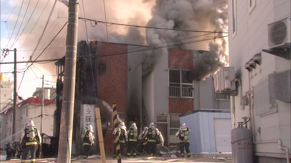 札幌市豊平区の火災現場