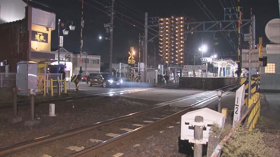 事故があった踏切 愛知県江南市