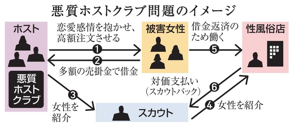 悪質ホストクラブ問題のイメージ