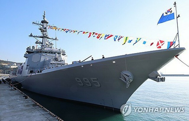 韓国海軍の次世代イージス駆逐艦「正祖大王」の就役式が2日、南部・釜山の海軍作戦司令部で開かれた＝（聯合ニュース）