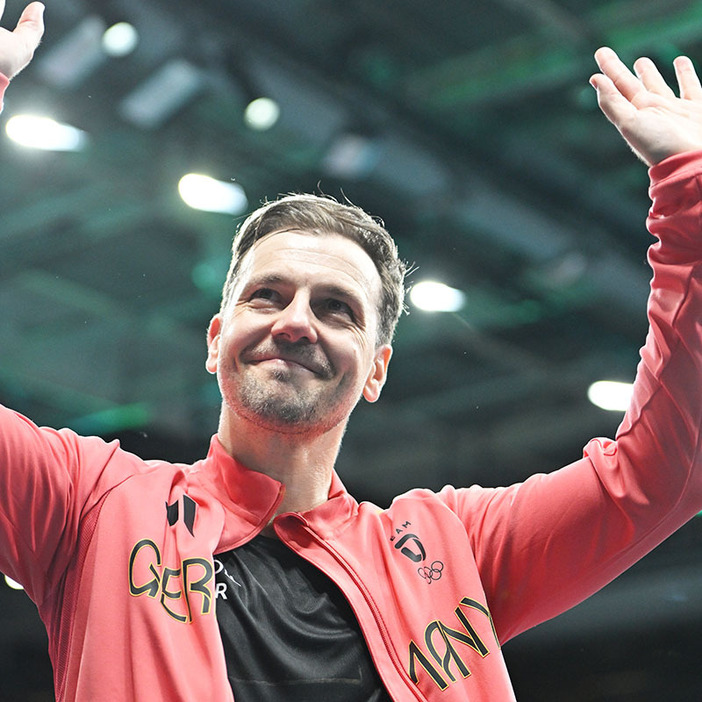 パリ五輪でラストマッチを終えたティモ・ボル（Photo：ITTF）