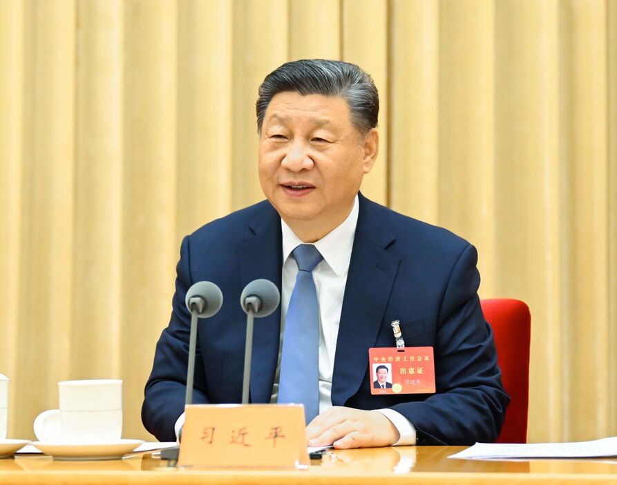 中国の中央経済工作会議が2024年12月11日から12日まで北京で開かれた。習近平共産党総書記・国家主席・中央軍事委主席が出席し、重要演説を行った。（2024年12月13日） - 写真＝中国通信／時事通信フォト