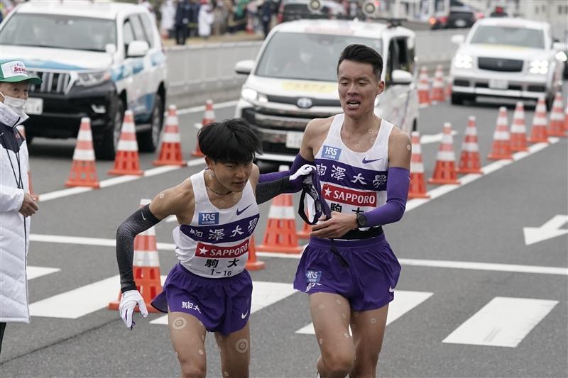 前回3、4区を走った駒大の佐藤と山川