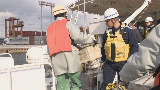 高松海上保安部と四国電力送配電の合同訓練