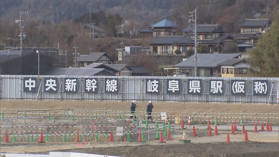 「岐阜県駅」建設の現場 岐阜県中津川市