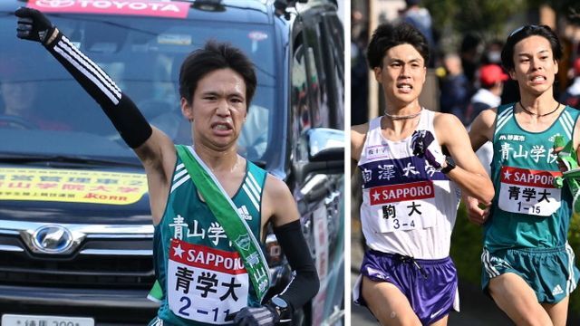 左から箱根駅伝４区を走った吉田祐也選手、鈴木芽吹選手、太田蒼生選手（写真：日刊スポーツ/アフロ）