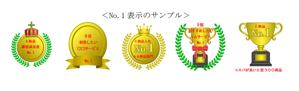 No.1表示のサンプル（No.1表示に関する実態調査報告書P3より抜粋）