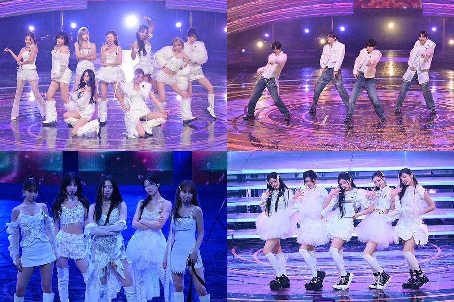 （上段）TWICE、TOMORROW X TOGETHER（下段）LE SSERAFIM、ILLIT（提供写真）