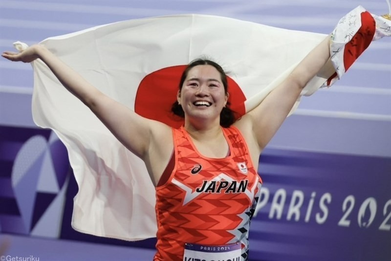 パリ五輪女子やり投で金メダルを獲得した北口榛花