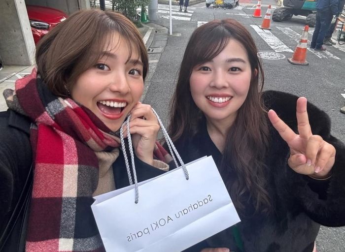 女子トークに花を咲かせた2人の笑顔【写真：後藤楽々のInstagram（@hahahalalala0723）より】