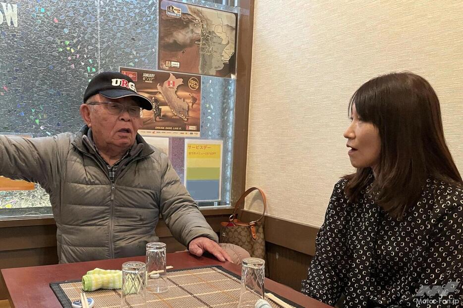 渡航前の私的壮行会で今次大会の参戦について語る菅原義正氏。(Photo:MotorFan)