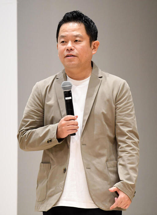 阪神タイガース実況CDマガジン創刊記念記者発表会　ダイアン津田篤宏（撮影・前岡正明）