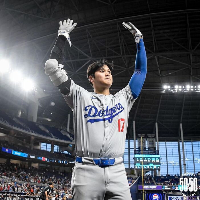 ドジャースの大谷翔平(インスタグラムLos Angeles Dodgersより)