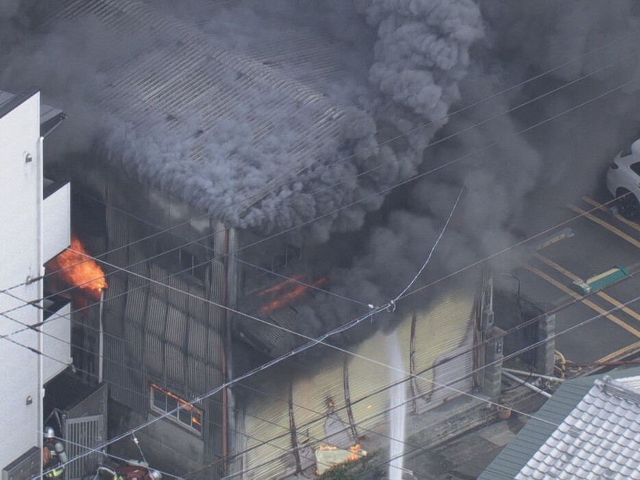 火事があった現場 名古屋市中村区 12月25日午後0時45分ごろ