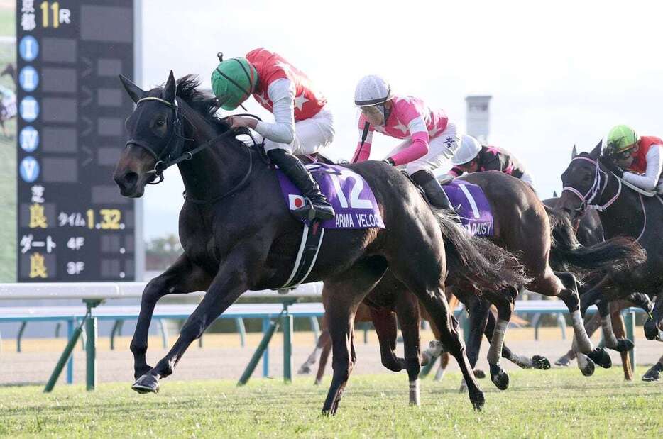 阪神JFを制したアルマヴェローチェ＝京都競馬場（撮影・安部光翁）