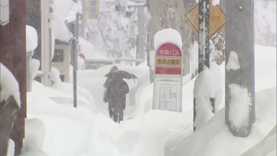 積雪が116センチに達した岩見沢市