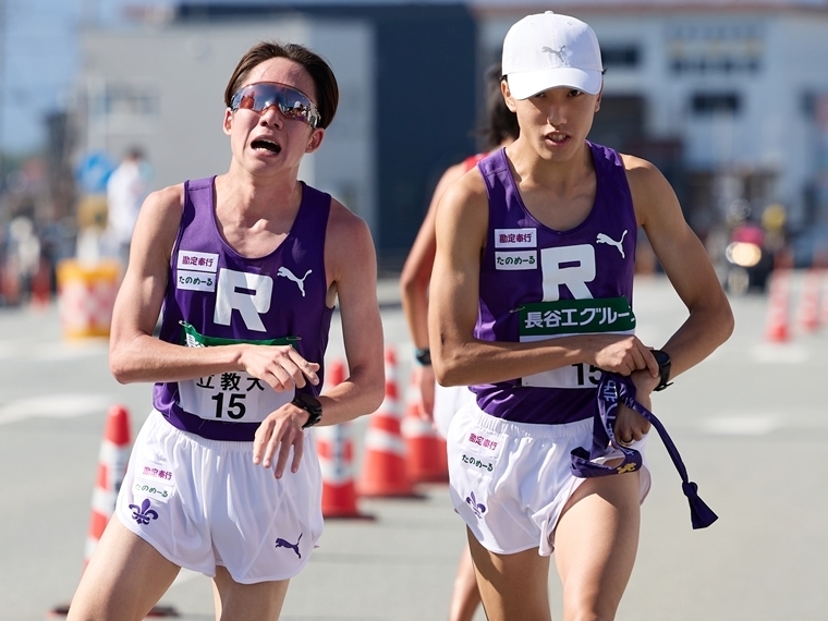 全日本でシード権獲得の原動力となった馬場賢人（左）と主将の安藤圭佑（撮影・佐伯航平）