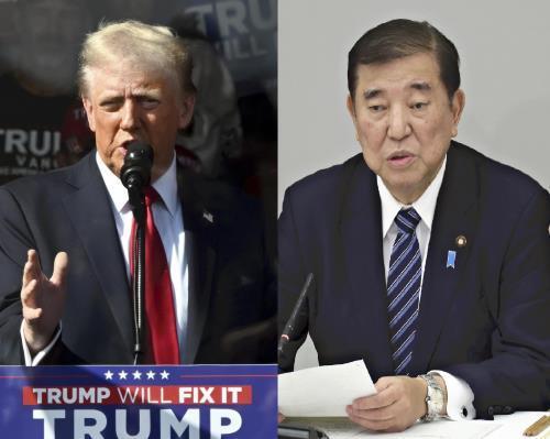 トランプ氏（左）と石破首相